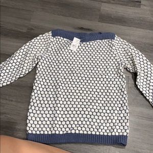 loft blue and white sweater